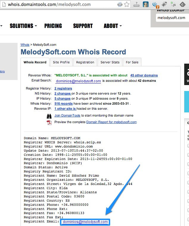 MelodySoft.com WHOIS, DNS, & Domain Info - DomainTools